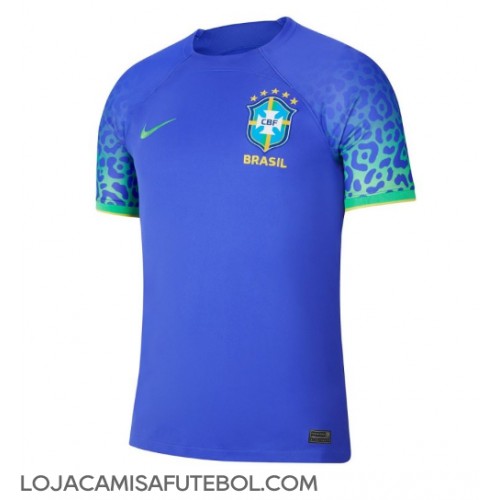 Camisa de Futebol Brasil Equipamento Secundário Mundo 2022 Manga Curta